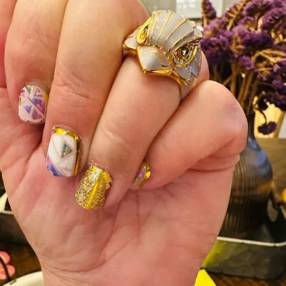 Kurt Geiger Gold and Gray Ring - Picture 4 of 4